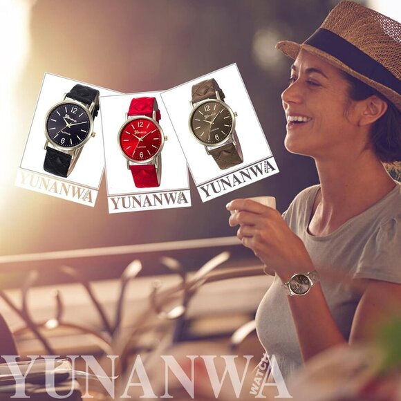 10 Pack Women Men Unisex Platinum Watches Roman Leather Band Analog Quartz Wrist - Picture 7 of 9